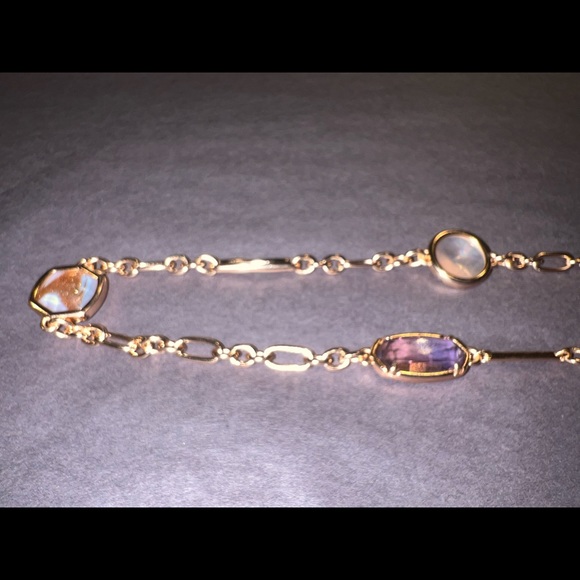 Kendra Scott Natalia Long Station Necklace - Rose Gold/Peach - Picture 5 of 9